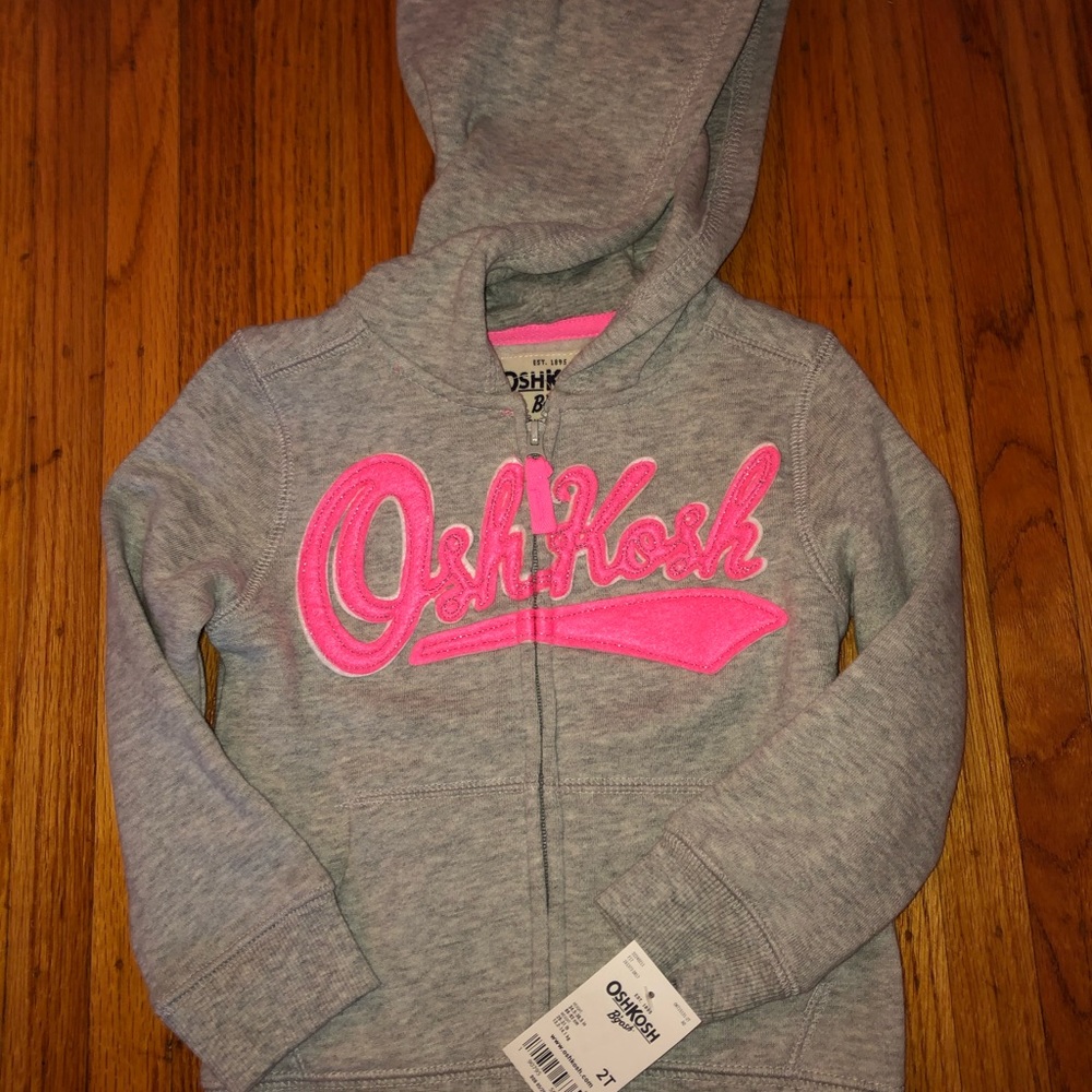 Gray and pink Oshkosh hoodie